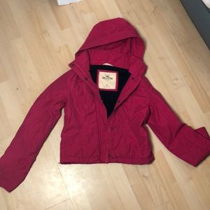 Pink Hollister rain coat